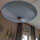 Art deco ceiling lamp in light blue clichy glass