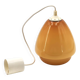 Suspension verre opaline jaune moutarde camel, années 70