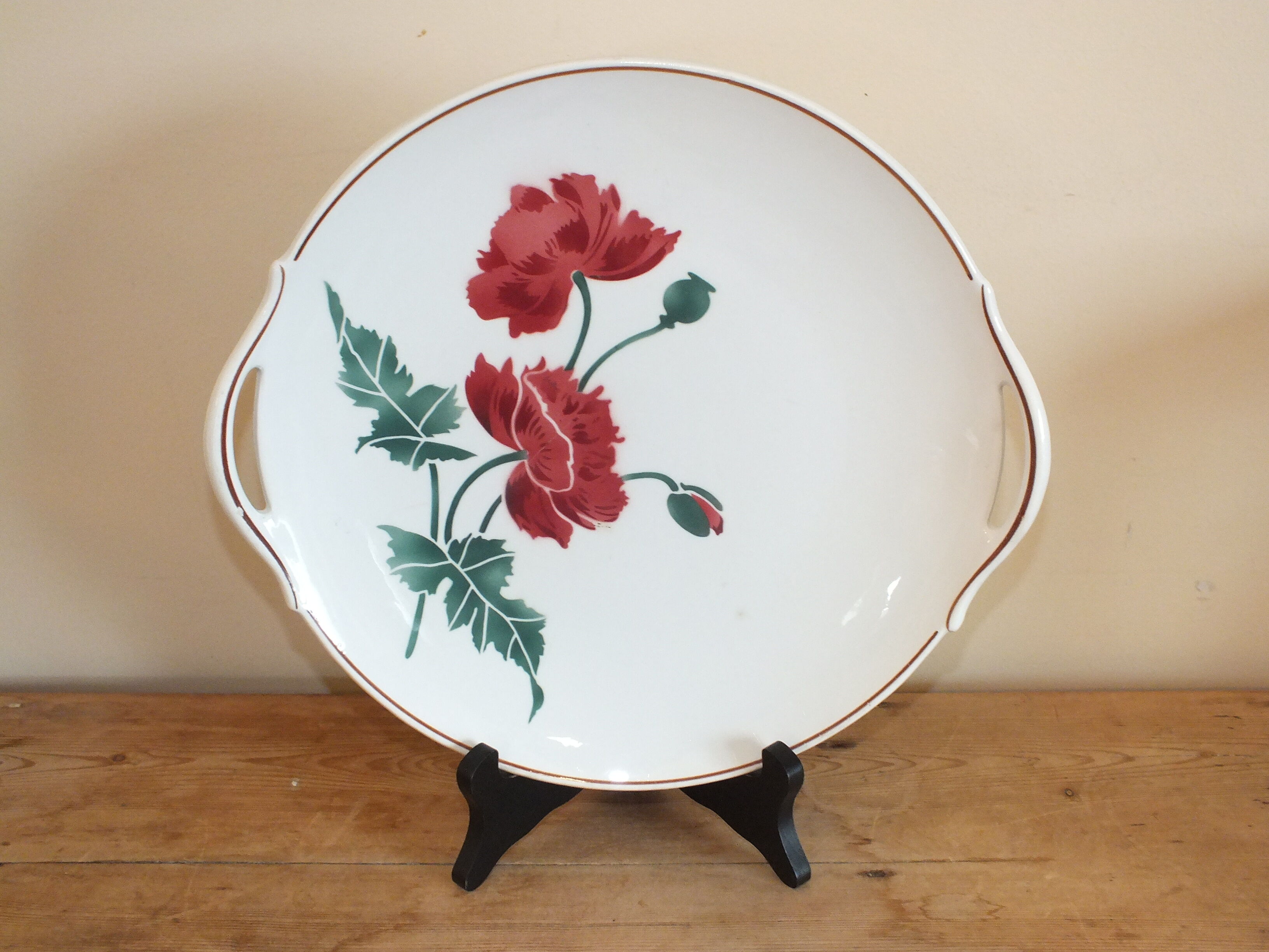 Vintage pie dish HBCM Creil Montereau décor Luxeuil
