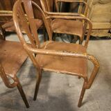 Set of 5 steel garden armchairs circa 1940/50