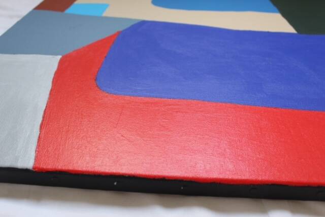 Colorful abstract art 100x80cm on stretched canvas by Bodasca