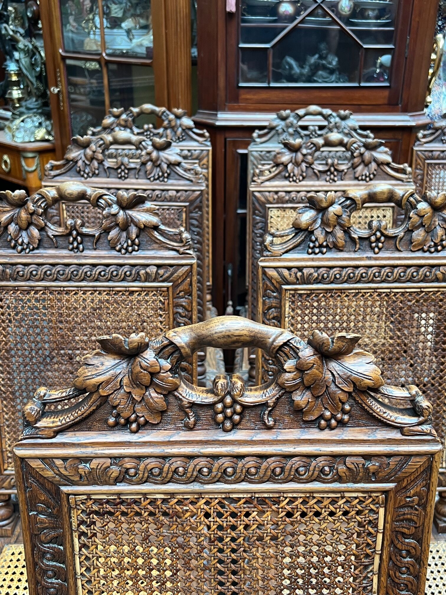 Set of 12 Louis XIII style chairs.