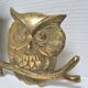 Three owls on a massive brass branch vintage wall decoration