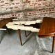 Oval walnut table with 6 legs from 1m12 to 2.94 (4 extensions of 45.5 cm)