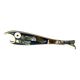 Fish bottle opener, abalone shell & alpaca, Mexico, 1980s
