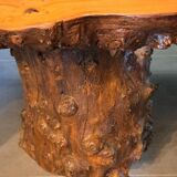 Coffee table signed in elm burl