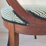 Pair of mahogany gondola chairs – Empire style – 20th century, restored