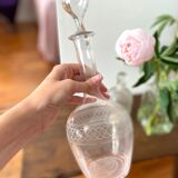 Vintage 60s chiseled glass decanter