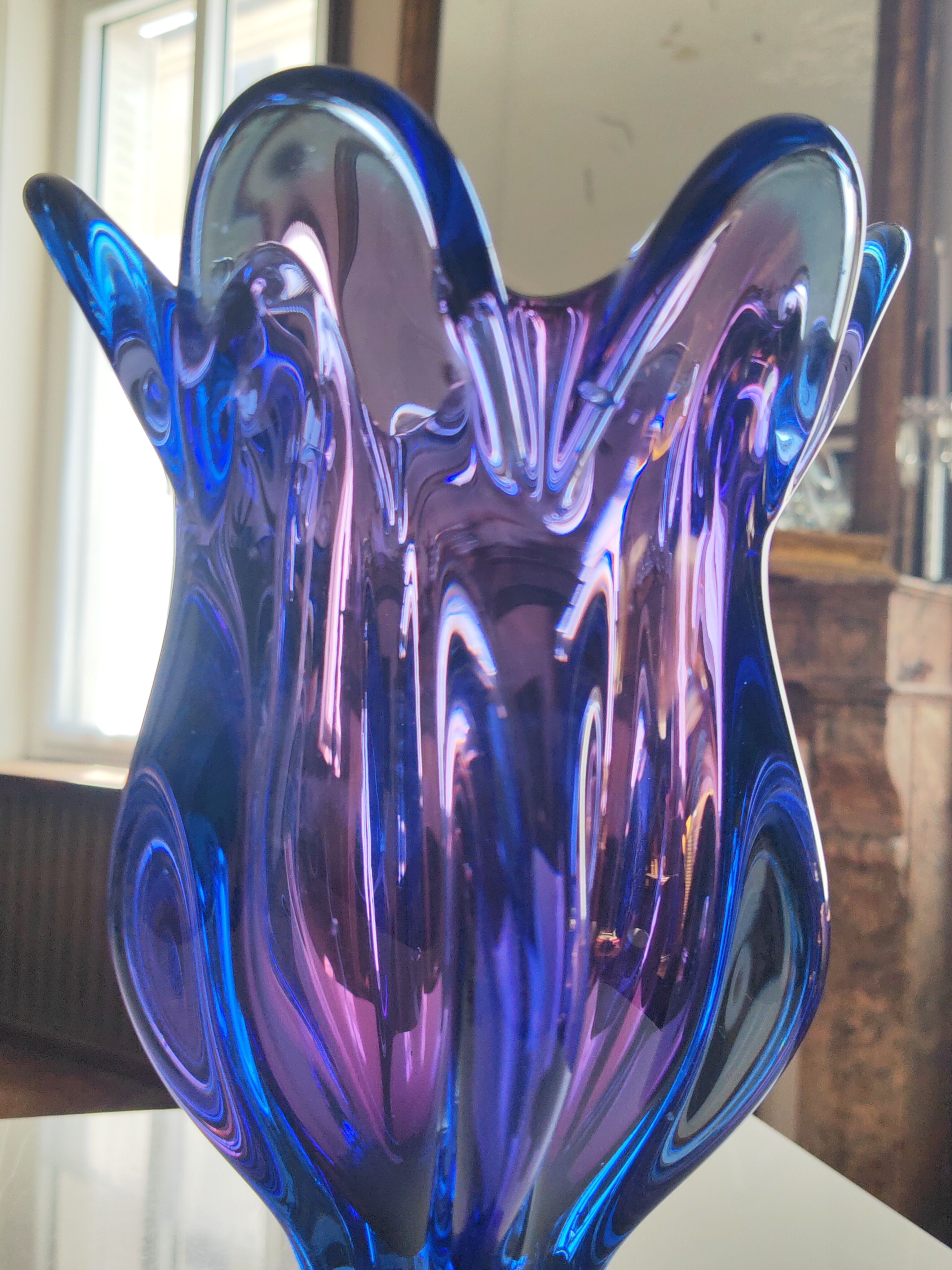 Electric blue Murano vase