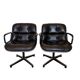 Paire de Fauteuils "Executive" Pollock pour Knoll - Cuir Noir
