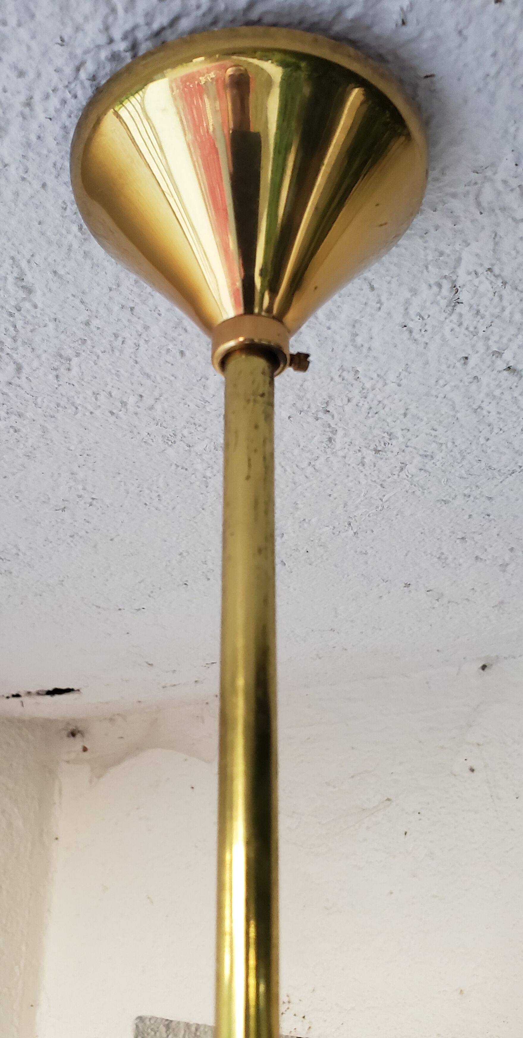 60's opaline and brass chandelier