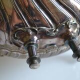 Art Nouveau teapot or samovar in silver-plated metal by goldsmith Victor Saglier
