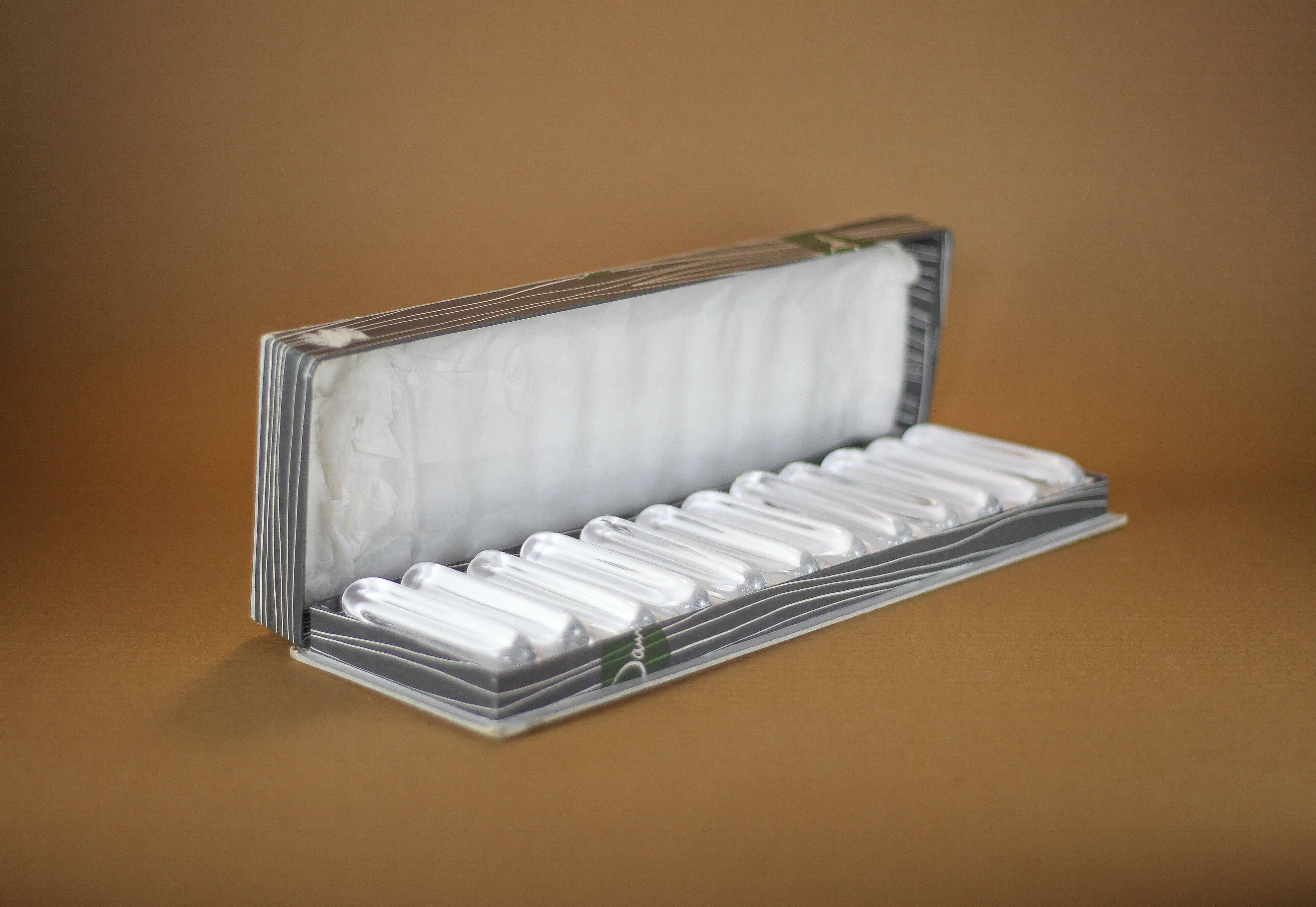 vintage knife holder X 12, Daum Cristal France knife rest, vintage signed cutlery holder