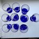 Set of 10 blue foot glasses 60/70