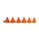6 Orange enamelled metal suspensions, 1960s