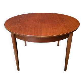Round extendable teak kitchen dining table