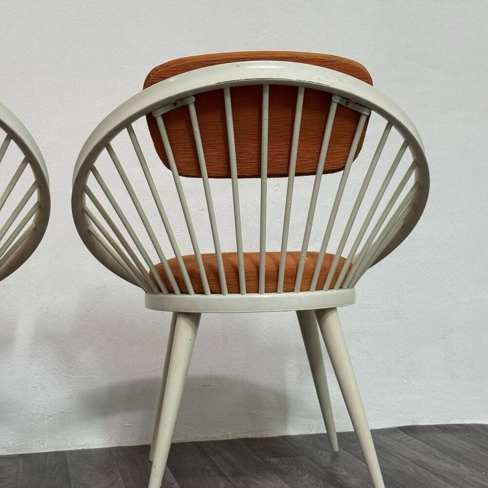 Scandinavian Circle Armchairs attributed to Yngve Ekström, 1960s, Set of 2