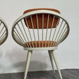 Scandinavian Circle Armchairs attributed to Yngve Ekström, 1960s, Set of 2