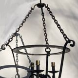 Brutalist Wrought Iron Chain Chandelier