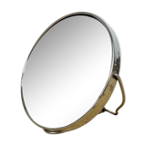 Round double-sided magnifying barber mirror
