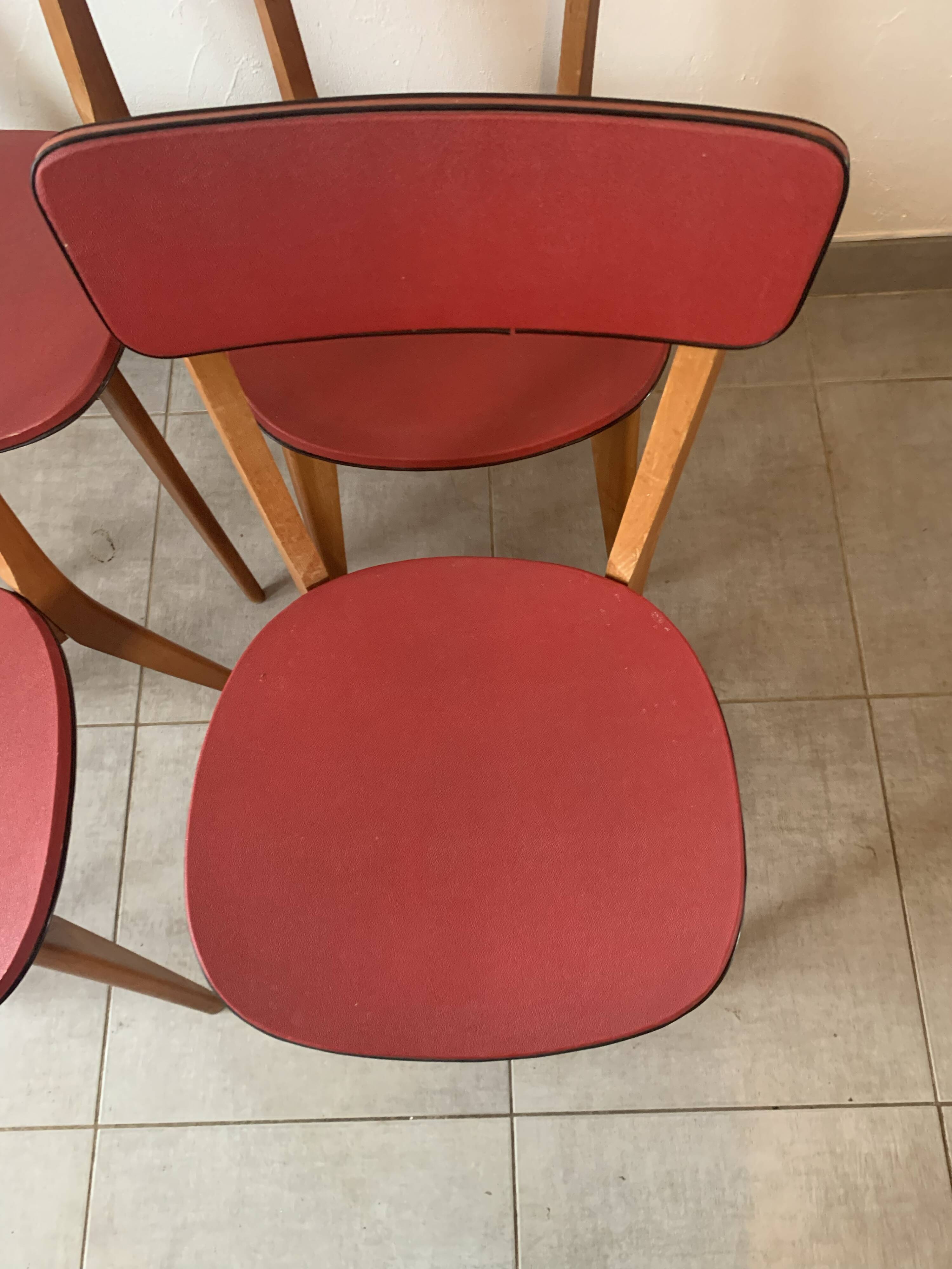 Set de 4 chaises bistrot vintage, années 50 (Taille adulte)