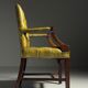 Green leather tufted office chair