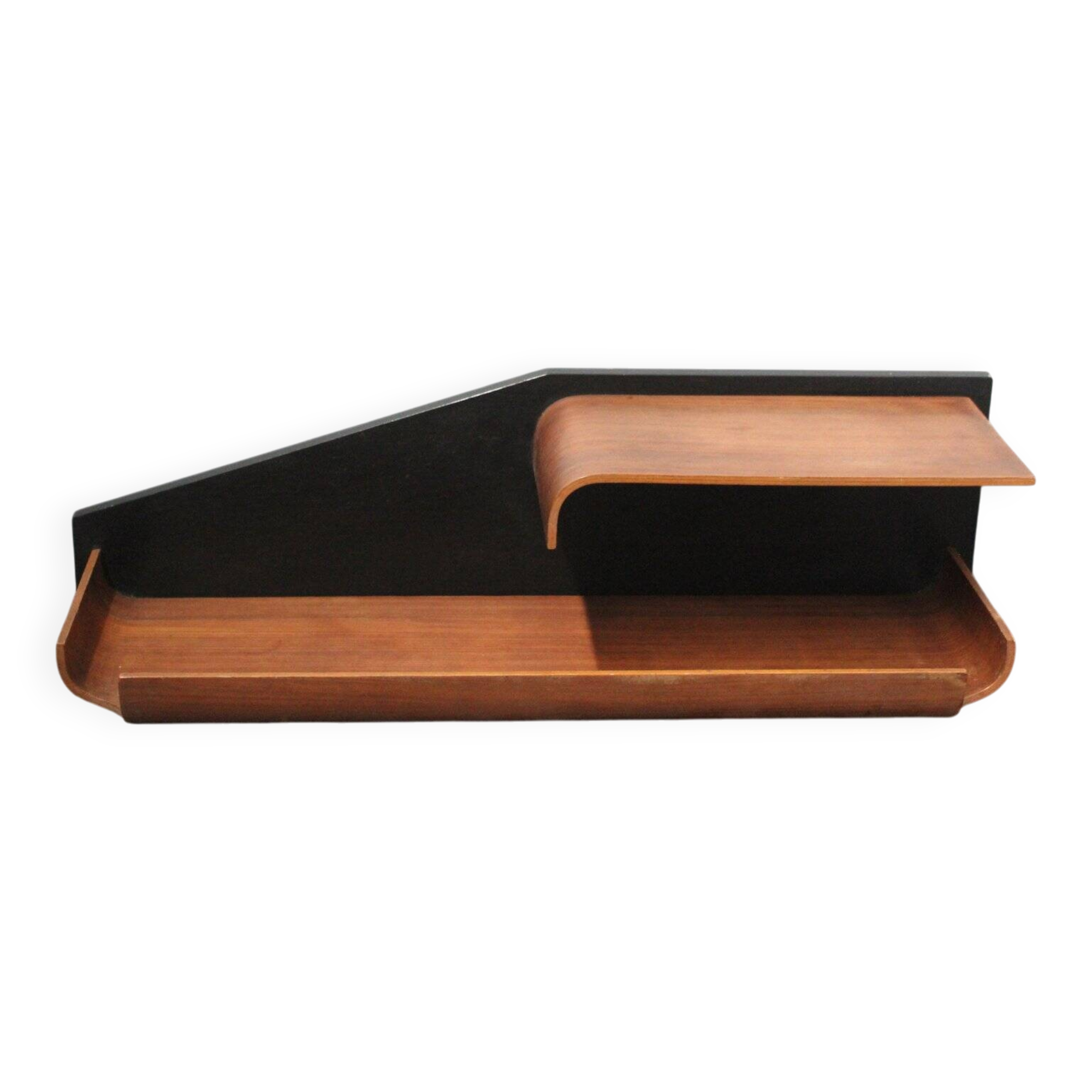 Small Mid-Century Shelf in Rosewood and Black Laminate, 1960s