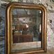 Antique French Louis Philippe mirror, gilded mercury mirror, 19th century.