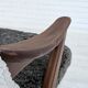 1960s, Scandinavian design, reupholstered armchair, furniture fabric, genuine sheepskin, teak.