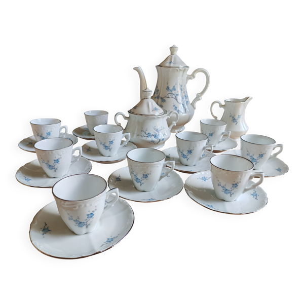 Service à café vintage en Porcelaine de France FD Chauvigny