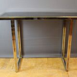 Chrome and gilded console by Romeo Riga around 1970
