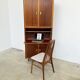 High mahogany cabinet with drop-down front — bar or secretary, custom-made, 1960s