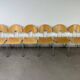 6 Mikado chairs 1800, stackable, design by Walter Leeman for Kusck&co.