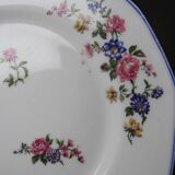 7 assiettes à dessert Bernardaud en porcelaine de Limoges décor floral, années 20-50