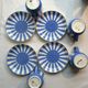 Set of 4 coffee cups and 4 saucers signed Sarreguemines, model FOX TROTT