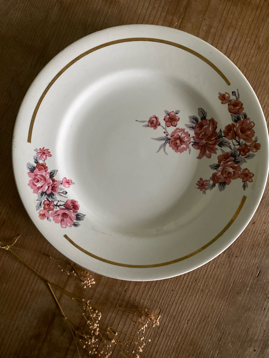 Set of 6 old flat plates Salins