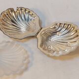 Silver-plated metal shell table butter dish with hallmarks - Art Deco