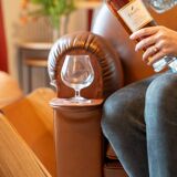 Club armchair with armrest box