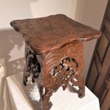 Tabouret sculpté rustique forêt noire