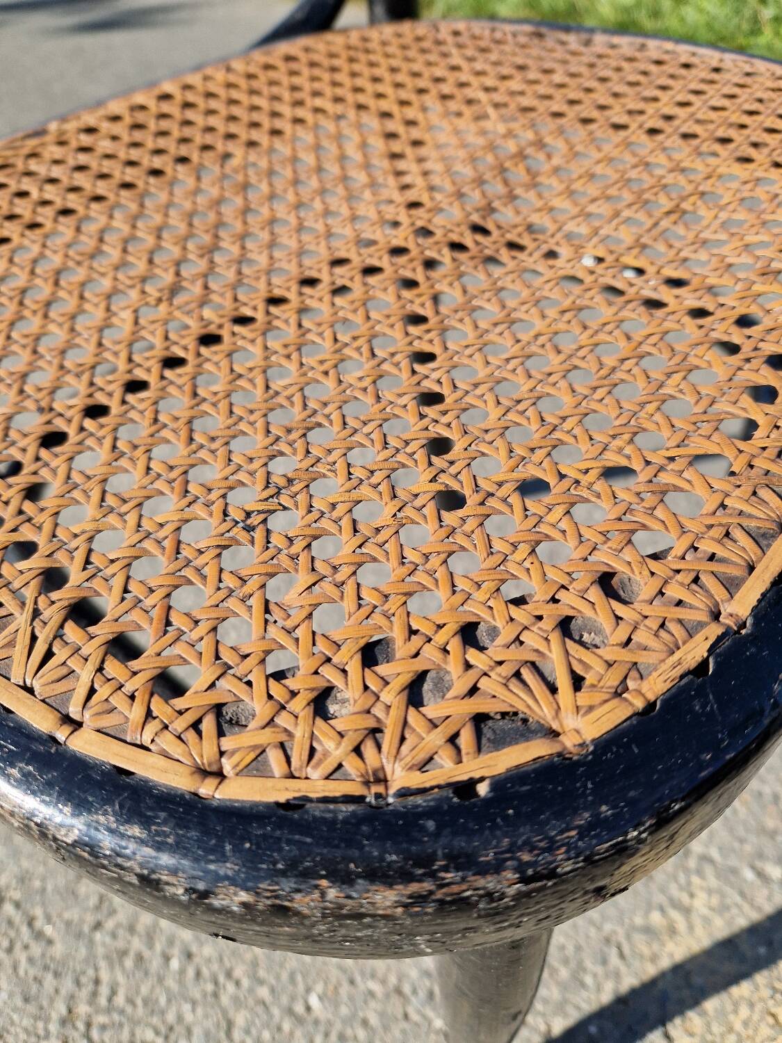 Set of 2 cane bistro chairs