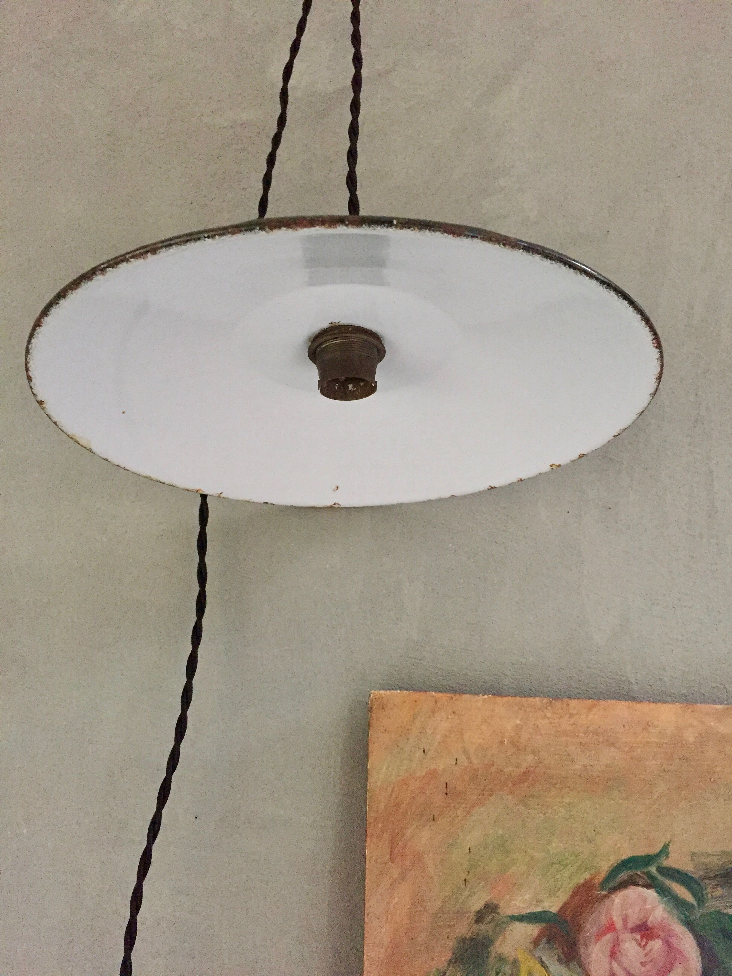 Former green factory hanging lamp