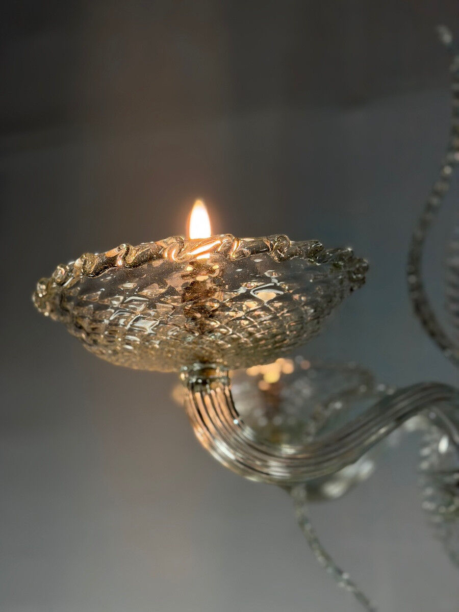 Venetian chandelier in Murano glass, 5 light arms, circa 1930.
