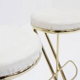 Tabourets de bar italiens vintage en laiton, lot de 2