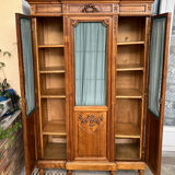 Antique carved wooden bookcase