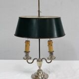 Bouillotte lamp in silver metal, empire style - early twentieth century