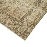 Hand-knotted vintage turkish beige carpet 208 cm x 283 cm