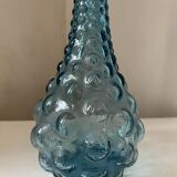 Vintage carafe with blue bubbles, glass, Empoli, Italy, 1960s