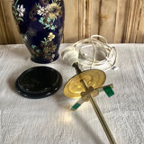 Old vase baluster enamelled lamp Boch Frères Keramis Belgium