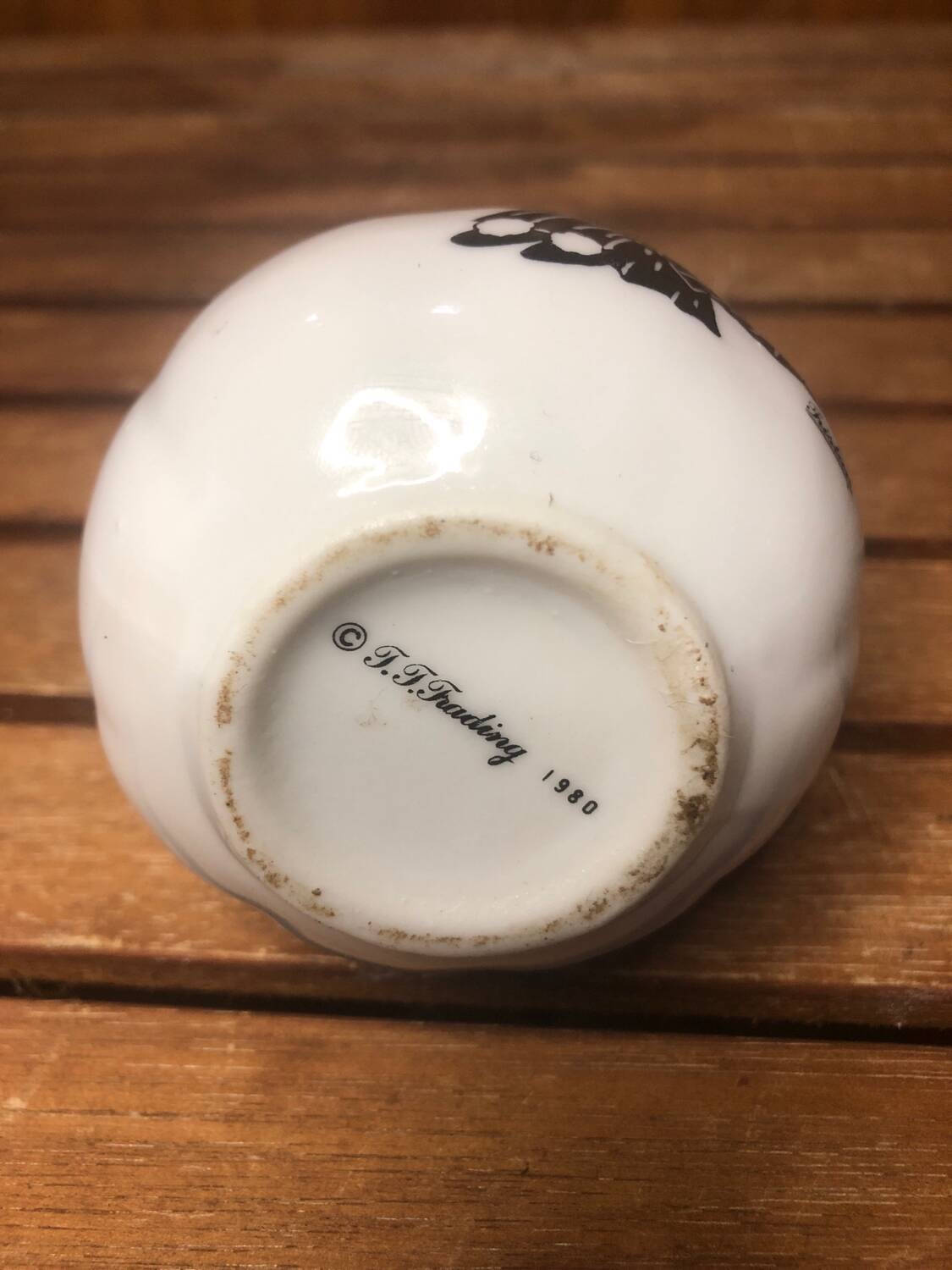 Old pierrot milk pitcher drawing tristan white porcelain 1980 vintage