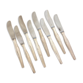 Series of 8 dessert knives, silver metal